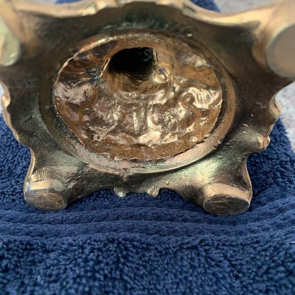 HTF VTG Rare French 14”Vanity 7”Mirror Gold Ormolu Cherub Stylebuilt Matson Type - Picture 8 of 14